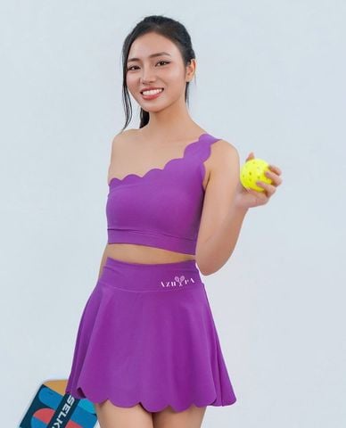  AZURA - Set đồ tập pickleball tennis nữ sóng biển chéo vai Flow 
