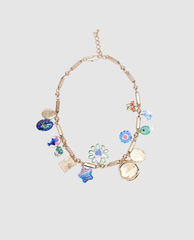  URBAN REVIVO - Vòng cổ nữ phối charm họa tiết 