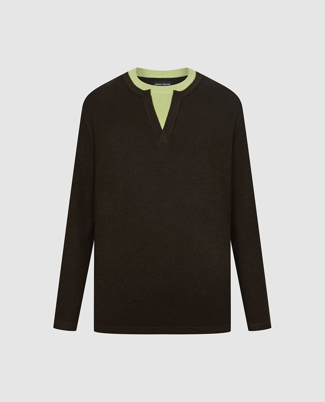 URBAN REVIVO - Áo dệt kim nam cổ tròn tay dài