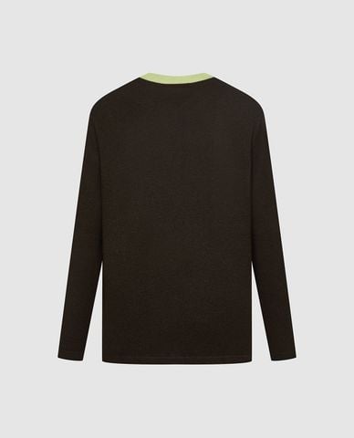  URBAN REVIVO - Áo dệt kim nam cổ tròn tay dài 