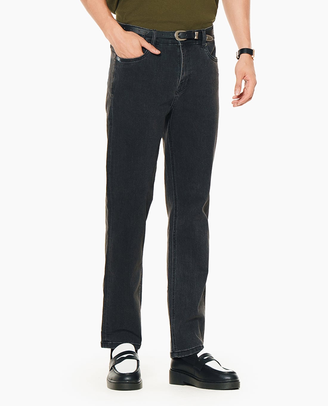 BEVERLY HILLS POLO CLUB - Quần jeans nam ống đứng thêu logo