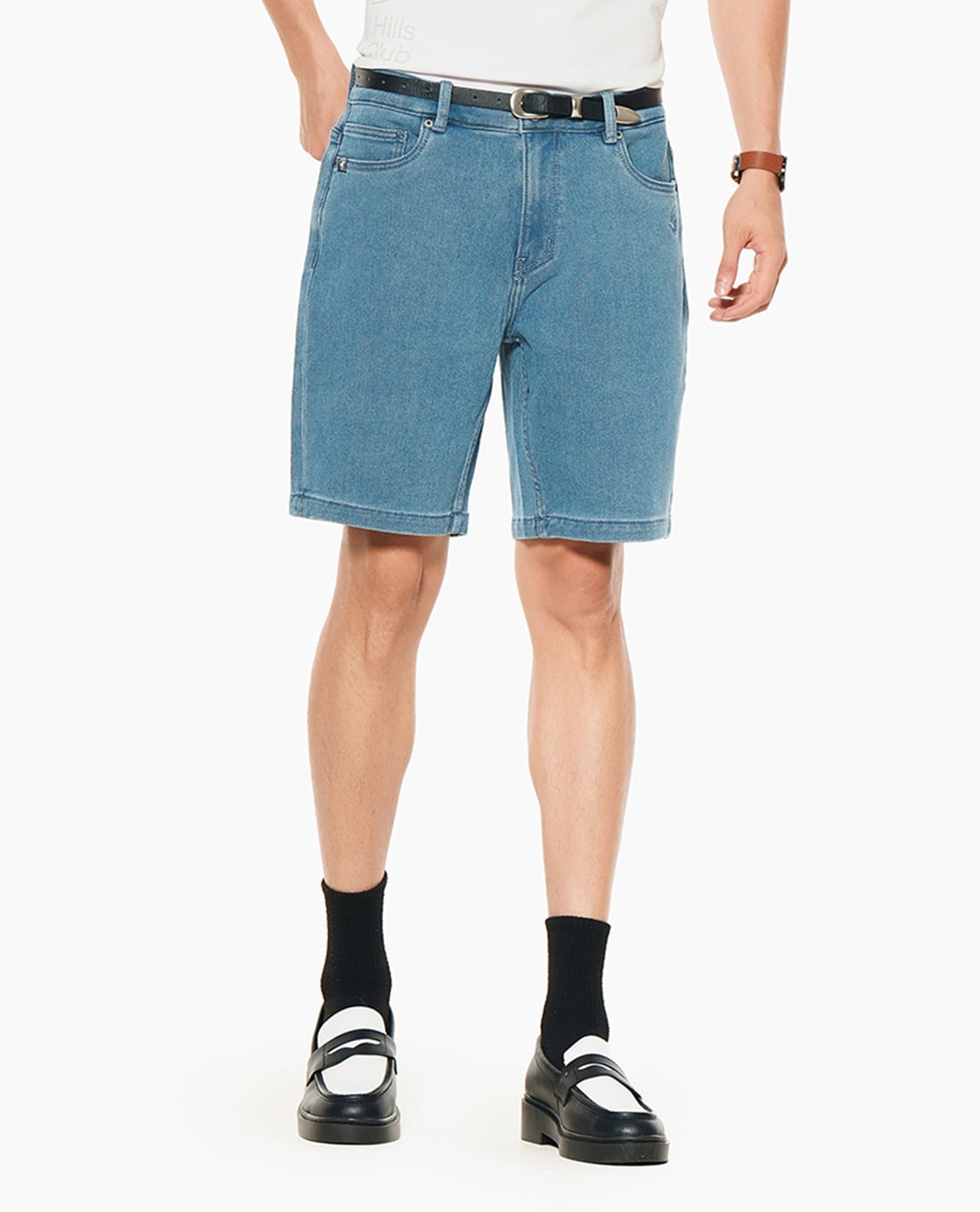 BEVERLY HILLS POLO CLUB - Quần short jeans nam thêu logo