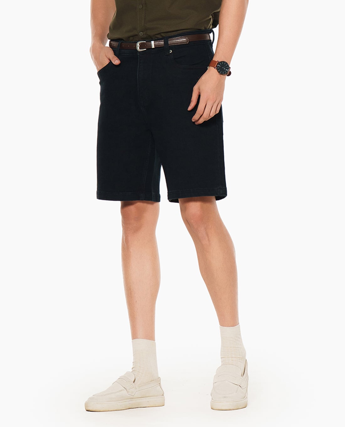 BEVERLY HILLS POLO CLUB - Quần short jeans nam thêu logo