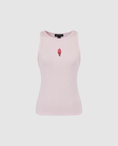  URBAN REVIVO - Áo ba lỗ nữ cổ tròn phom ôm 