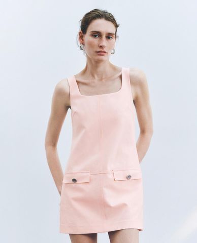  URBAN REVIVO - Đầm hai dây mini cổ vuông túi hộp 