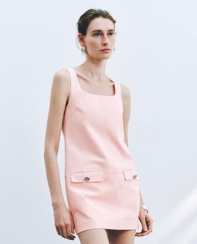  URBAN REVIVO - Đầm hai dây mini cổ vuông túi hộp 