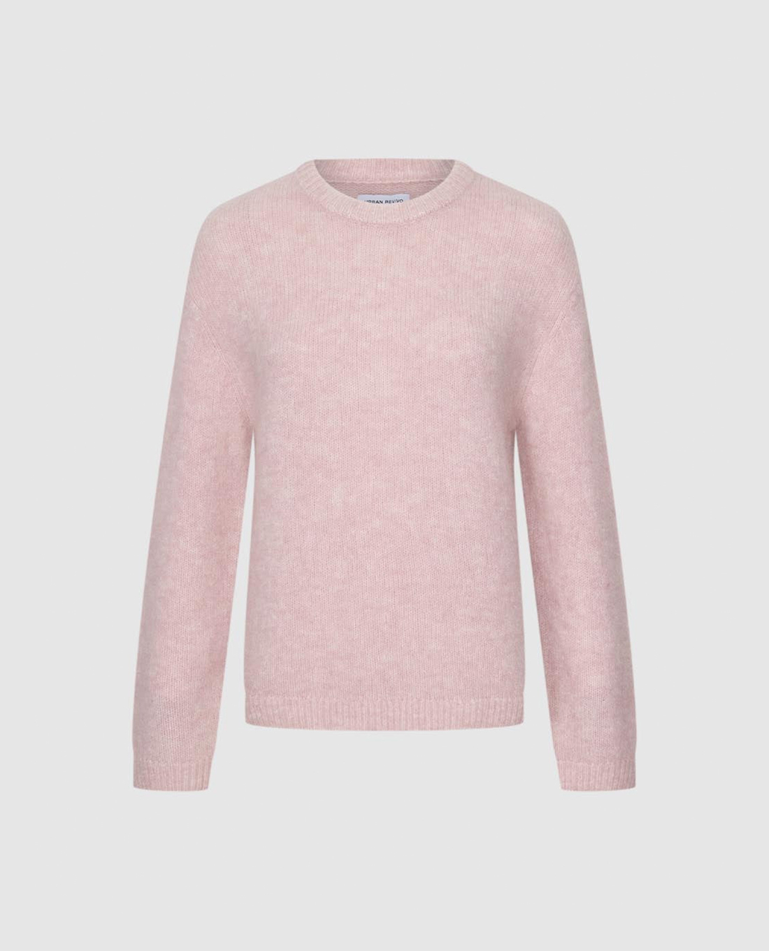 URBAN REVIVO - Áo dệt kim nữ cổ bẻ tay dài phom rộng