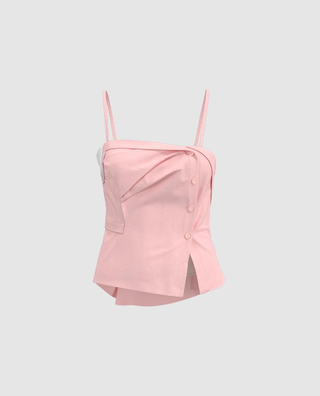 URBAN REVIVO - Áo hai dây nữ bất đối xứng phối nút