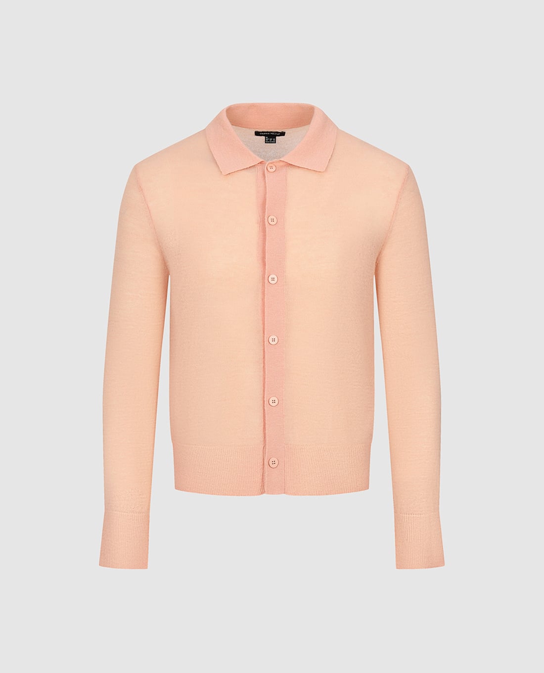 URBAN REVIVO - Áo dệt kim nam cổ bẻ tay dài phối nút