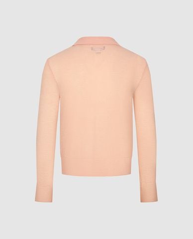  URBAN REVIVO - Áo dệt kim nam cổ bẻ tay dài phối nút 