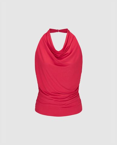  URBAN REVIVO - Áo kiểu nữ cổ yếm phom ôm 