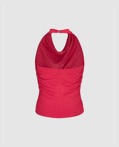  URBAN REVIVO - Áo kiểu nữ cổ yếm phom ôm 