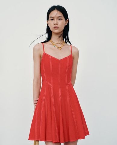  URBAN REVIVO - Đầm hai dây mini dáng xòe 