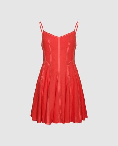  URBAN REVIVO - Đầm hai dây mini dáng xòe 