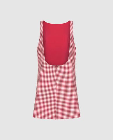  URBAN REVIVO - Đầm sát nách mini kẻ caro 