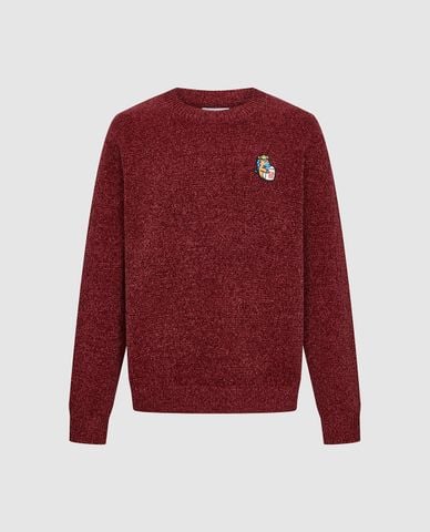  URBAN REVIVO - Áo dệt kim nam cổ tròn thêu họa tiết 