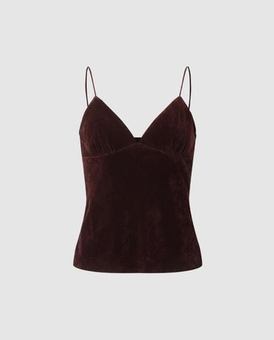  URBAN REVIVO - Áo hai dây nữ cổ V phom ôm 