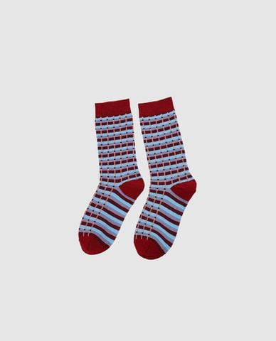  URBAN REVIVO - Vớ nữ cổ cao phối sọc cá tính 