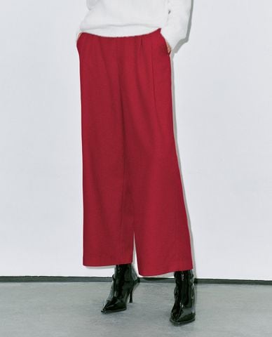  URBAN REVIVO - Quần nữ ống rộng xếp li thời thượng 