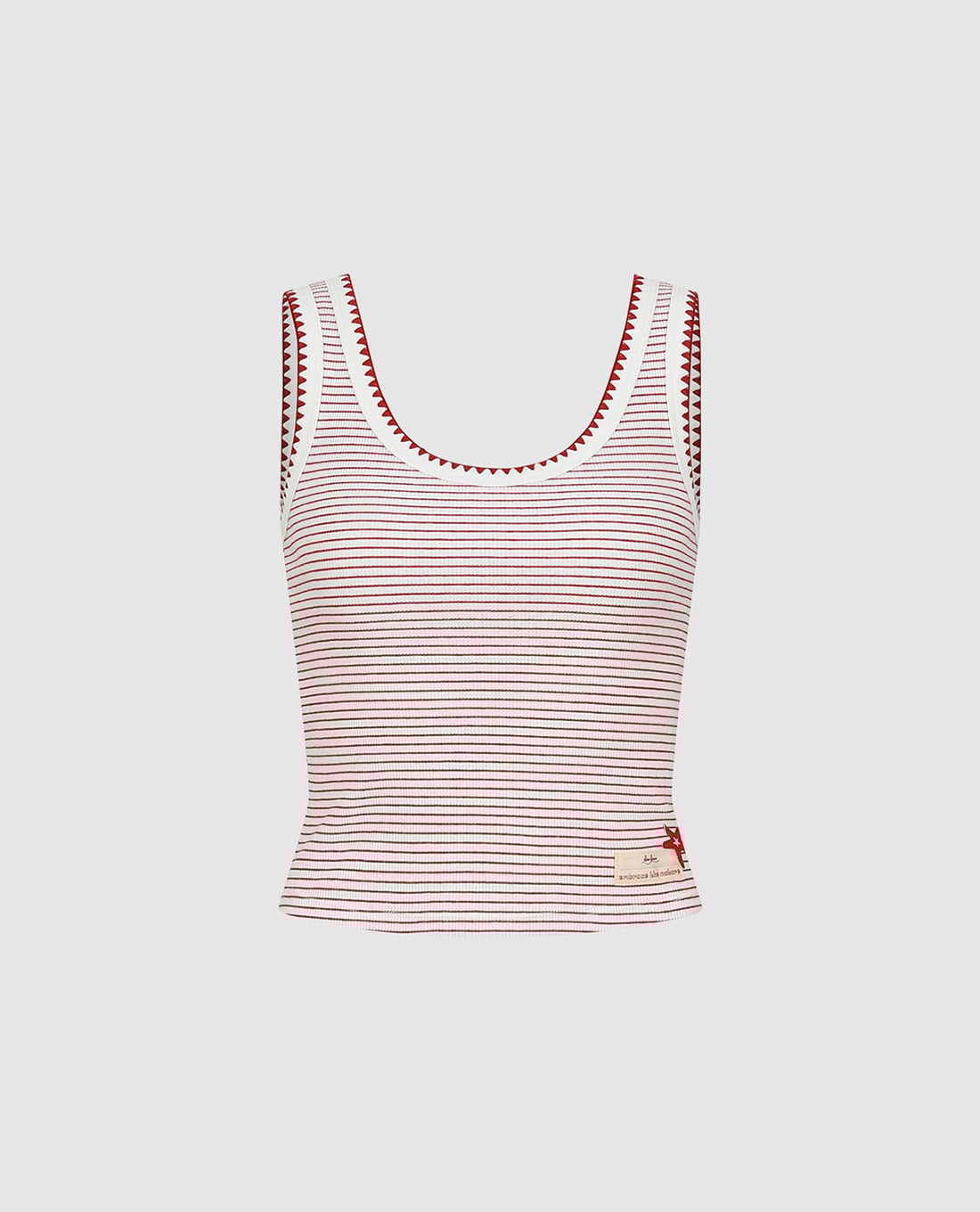 URBAN REVIVO - Áo ba lỗ nữ kẻ sọc phom ôm