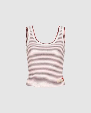  URBAN REVIVO - Áo ba lỗ nữ kẻ sọc phom ôm 