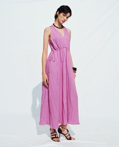  URBAN REVIVO - Đầm sát nách midi cổ V thời thượng 