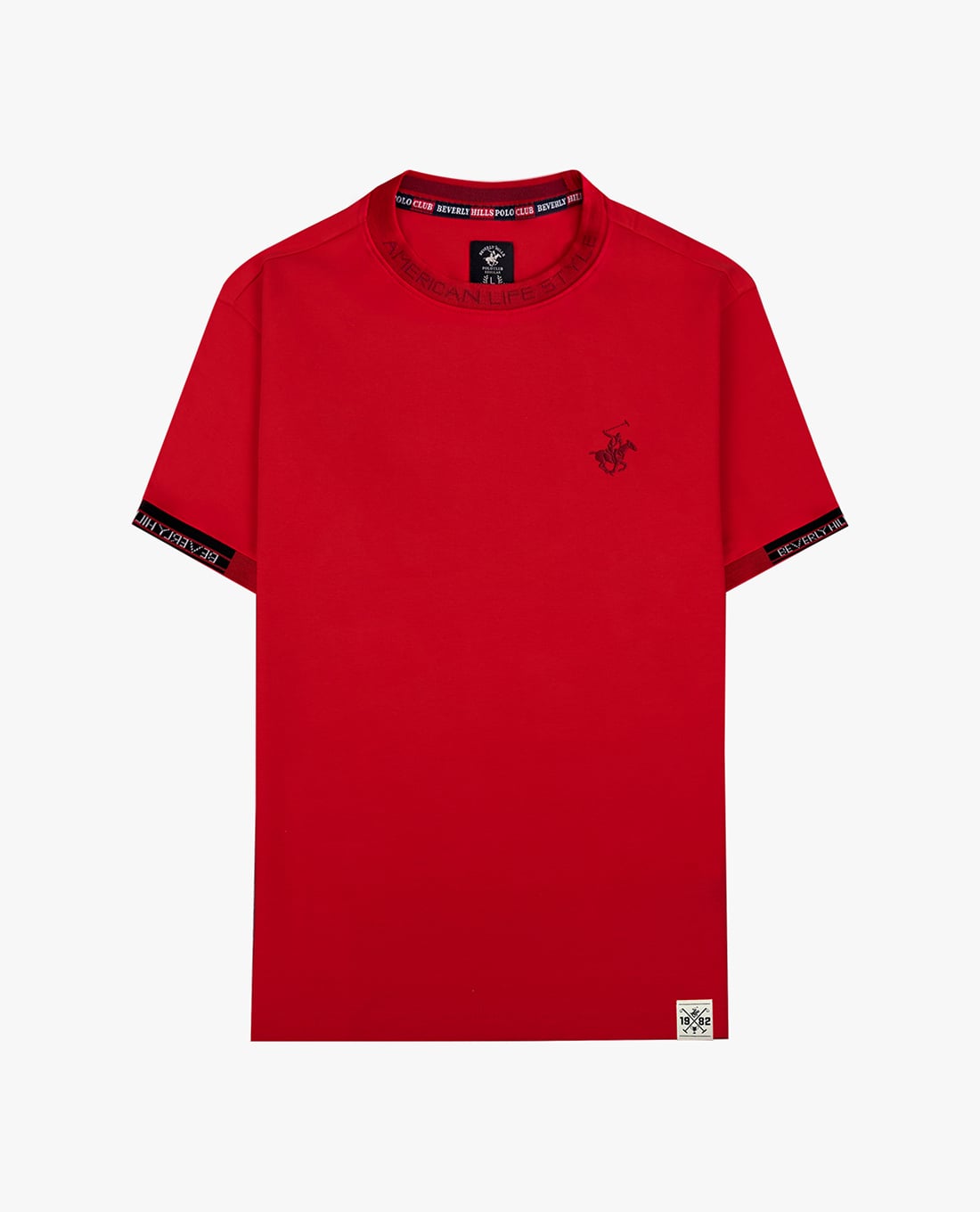 BEVERLY HILLS POLO CLUB - Áo thun nam cổ tròn tay ngắn phối logo