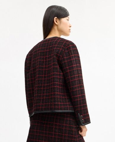  COACH - Áo khoác tweed nữ cổ tròn tay dài Sculpted C 