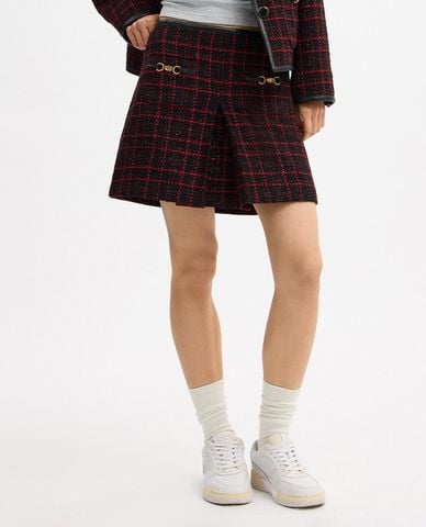  COACH - Chân váy chữ A mini kẻ caro Sculpted C 