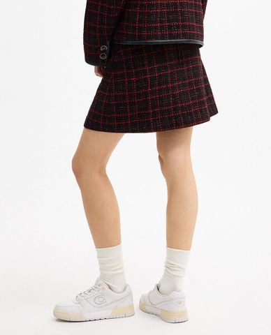  COACH - Chân váy chữ A mini kẻ caro Sculpted C 