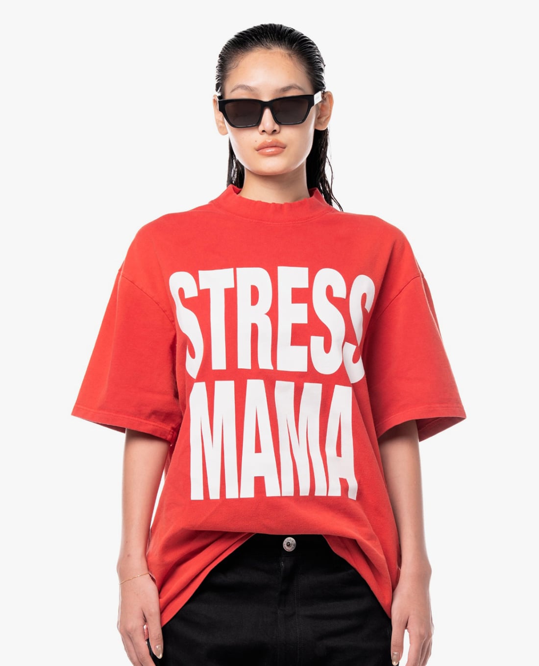STRESSMAMA - Áo thun unisex cổ tròn tay ngắn Mamafia Basic