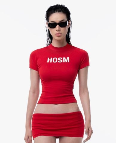  STRESSMAMA - Áo thun nữ cổ tròn tay ngắn phom ôm HOSM 