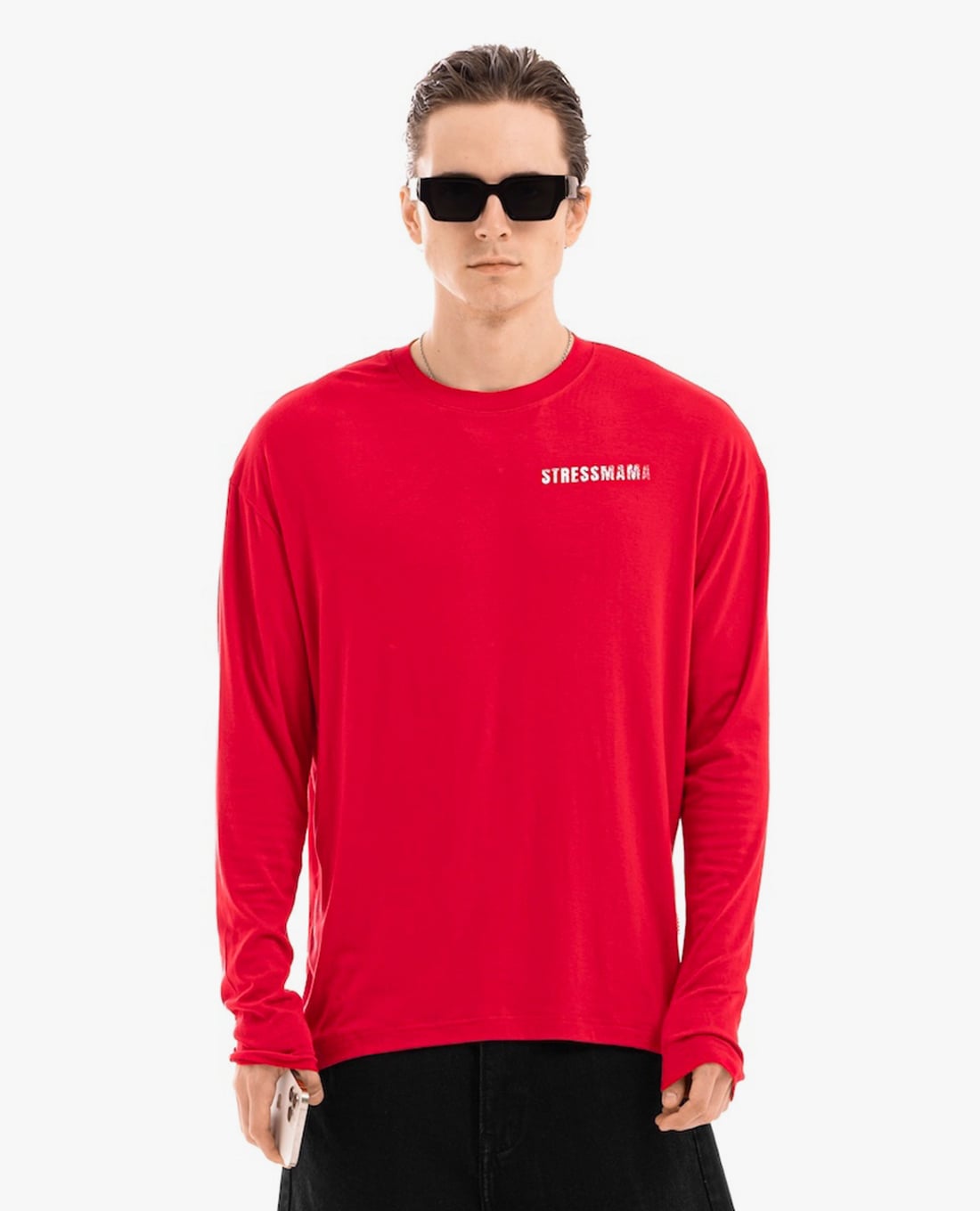STRESSMAMA - Áo thun unisex cổ tròn tay dài Hôtel Mama