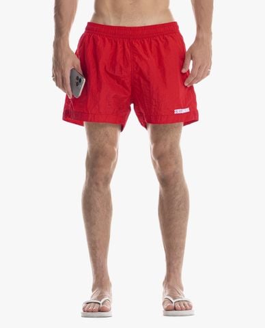  STRESSMAMA - Quần short unisex ống rộng thêu logo 