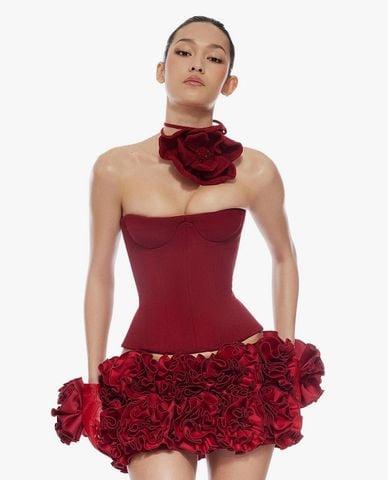  FANCì CLUB - Áo corset nữ phối vòng cổ hoa hồng Paradise 