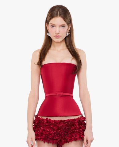  FANCì CLUB - Áo corset nữ phối dây đai Trace Satin 