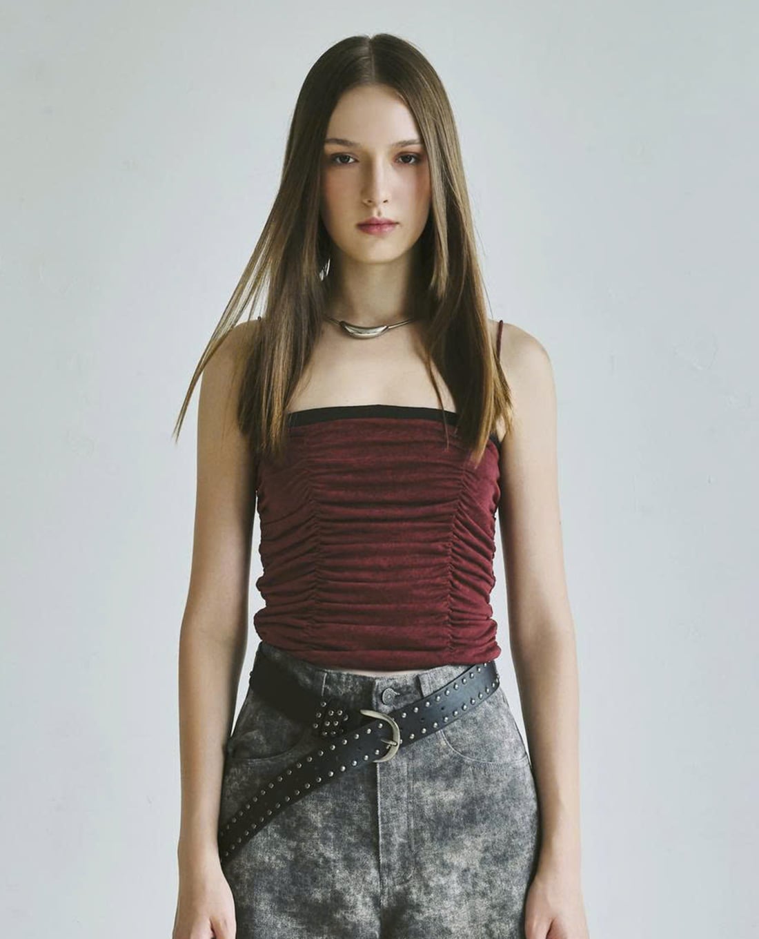 DEZUS - Áo hai dây nữ nhún thân dáng ôm Masan