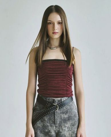  DEZUS - Áo hai dây nữ nhún thân dáng ôm Masan 