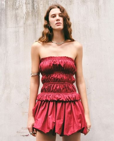  DEZUS - Đầm mini dáng quây bèo nhún Mymy 