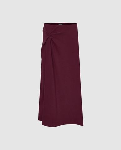  URBAN REVIVO - Chân váy phom suông midi xoắn eo 