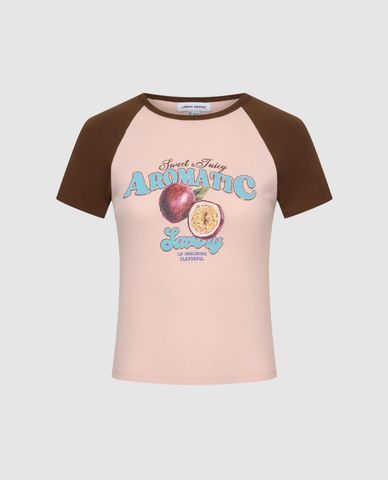  URBAN REVIVO - Áo thun nữ cổ tròn tay ngắn Printed 