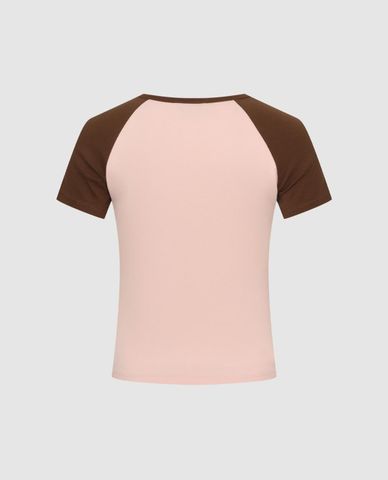  URBAN REVIVO - Áo thun nữ cổ tròn tay ngắn Printed 