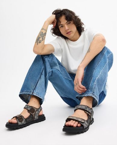  COACH - Giày sandals nam Signature Jacquard 