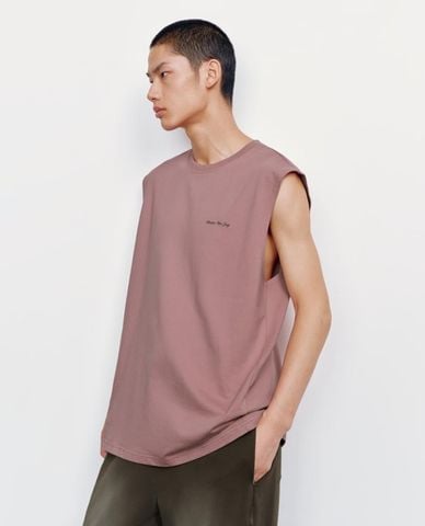  URBAN REVIVO - Áo sát nách nam cổ tròn in họa tiết 