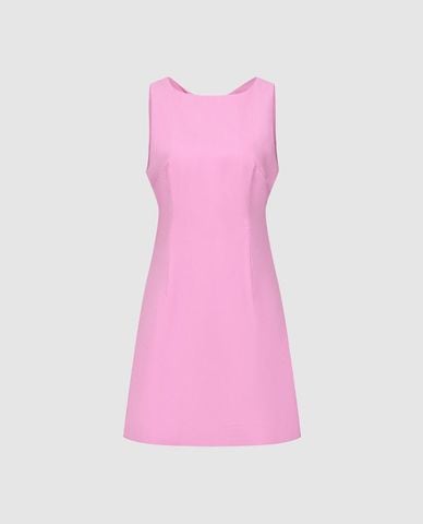  URBAN REVIVO - Đầm sát nách mini hở lưng phối nơ 