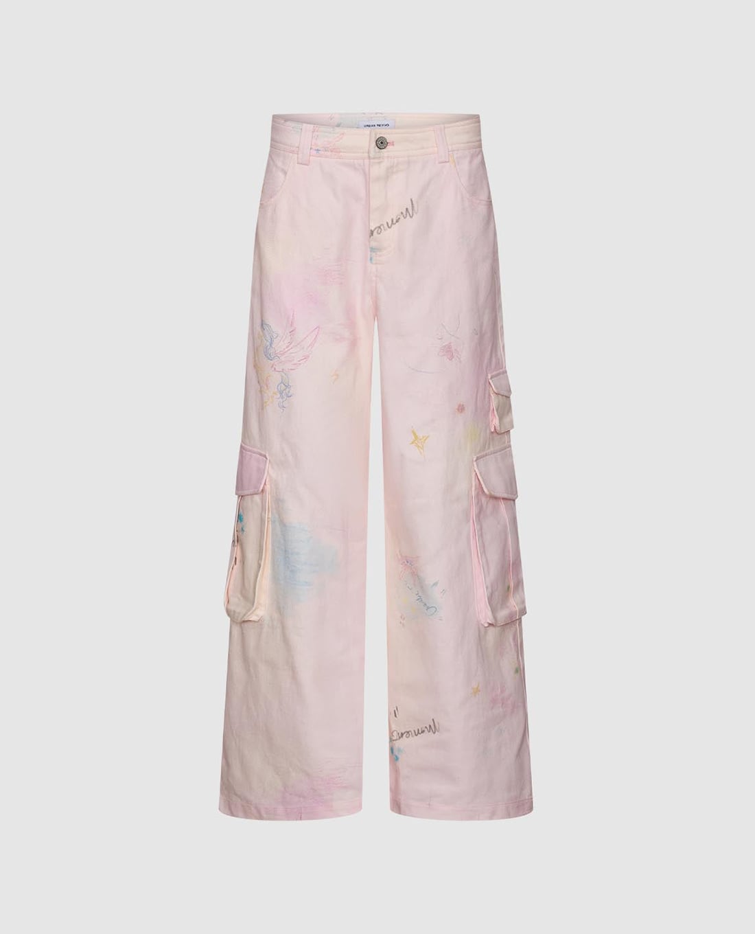 URBAN REVIVO - Quần nữ ống rộng phối túi hộp in họa tiết