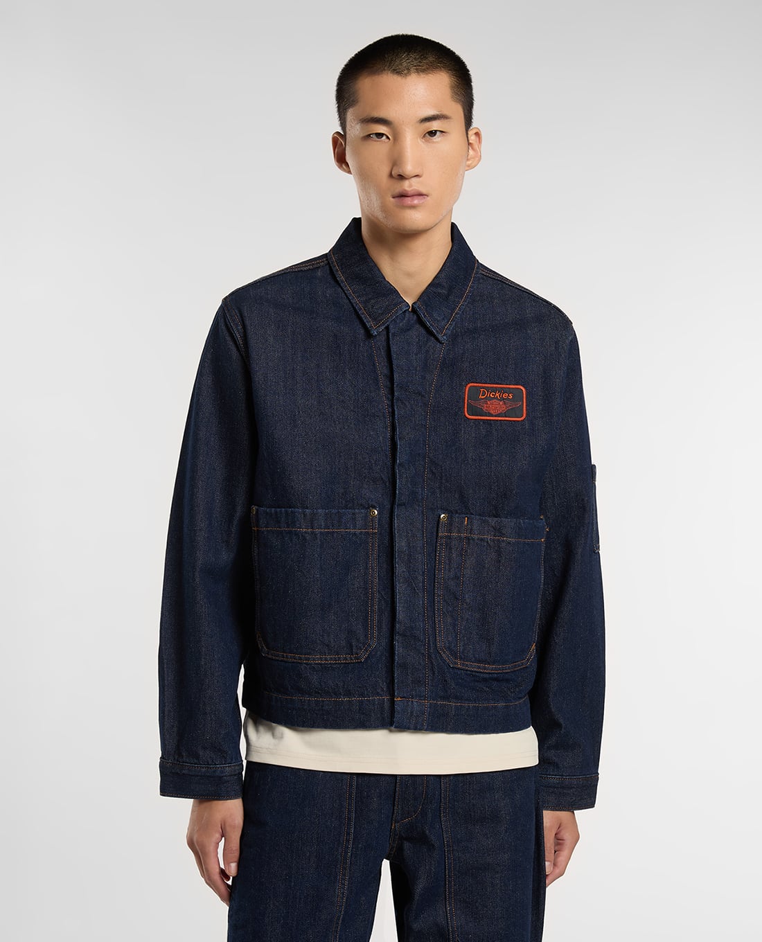 DICKIES - Áo khoác denim nam cổ bẻ tay dài Dickies x Harley Davidson