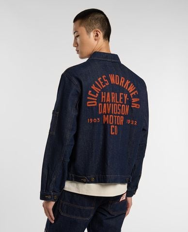  DICKIES - Áo khoác denim nam cổ bẻ tay dài Dickies x Harley Davidson 