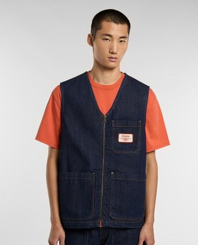  DICKIES - Áo khoác gilet nam denim phối túi hộp 