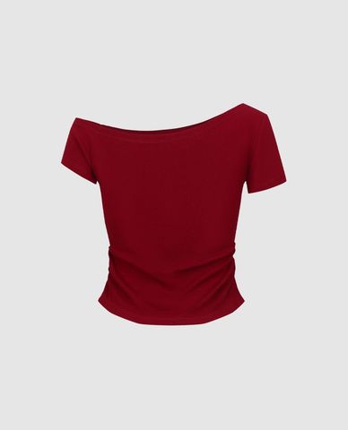  URBAN REVIVO - Áo trễ vai nữ phom ôm cá tính 